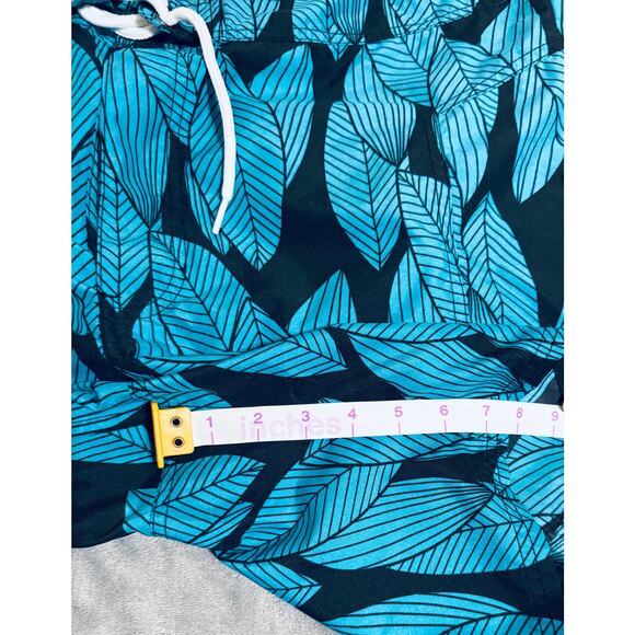 Trunks Surf &‎ Swim Co. Size 38 Men Swim Shorts Lined Blue Black Leaves Ocean - Picture 6 of 7
